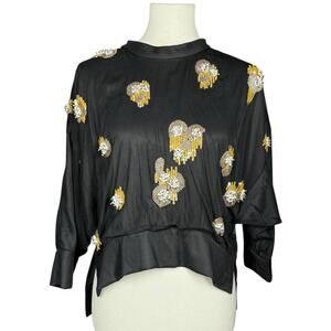 Rachel Comey Embellished Beaded Drop Shoulder Blouse Size 4